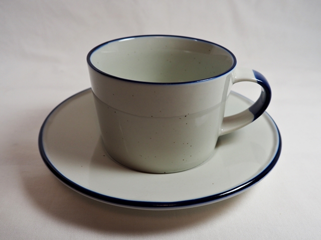 Manses Design OVANAKER Coffee cup with saucer Blue line/モンセスデザイン オーバノーケル コーヒーカップ with ソーサー /ブルーライン
