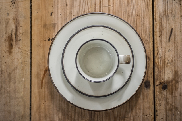 Manses Design OVANAKER Coffee cup with saucer Blue line/モンセスデザイン オーバノーケル コーヒーカップ with ソーサー /ブラウンライン